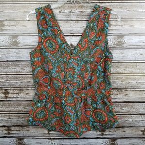 Banana Republic Heritage silk sleeveless top print